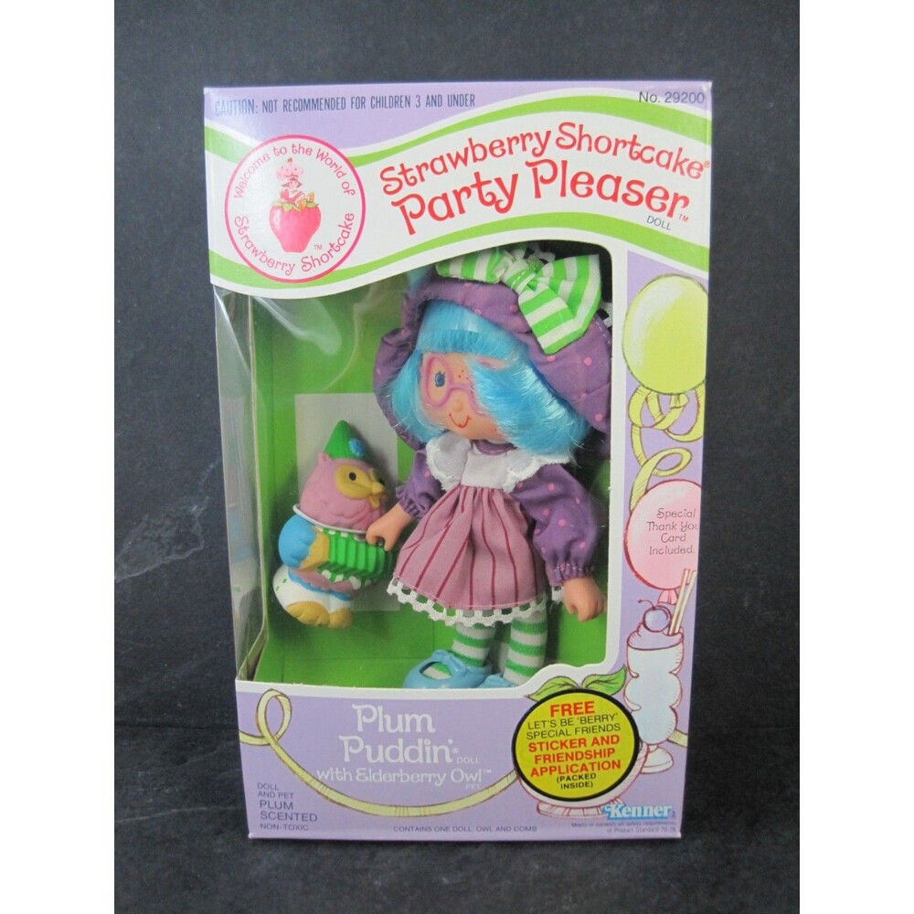Sealed 1983 Strawberry Shortcake Party Pleaser Plum Puddin Elderberry Owl NEW